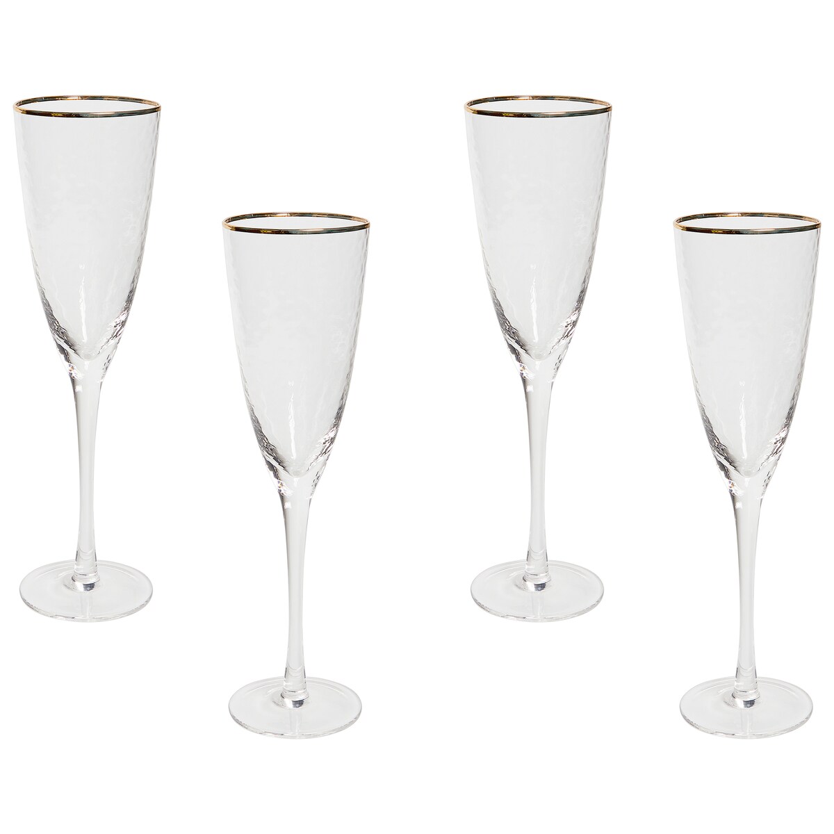 Zestaw 4 kieliszków do szampana flet TOPAZ 250 ml Przezroczysty