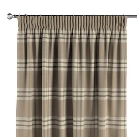 Zasłona na taśmie marszczącej 1 szt. 130x260 krata beżowa