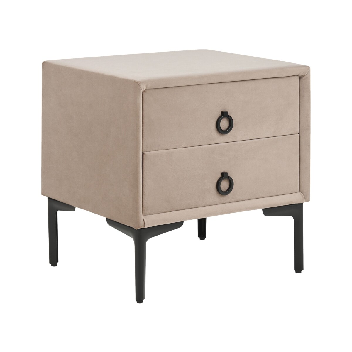 Zestaw do sypialni Welur SEZANNE 160 x 200 cm Beżowoszary