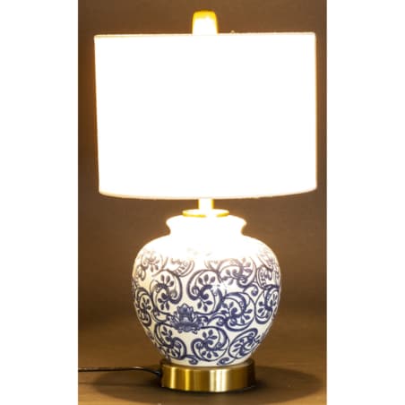 Lampa stołowa ceramiczna z abażurem Ø 26x41 cm DINAH