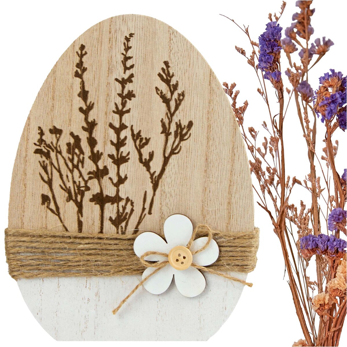 Ozdoba Jajko Wielkanocne 20 Cm Dekoracja Pisanka Na Stół Drewniane Zatrwian