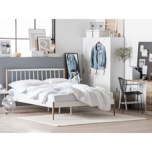 Łóżko metalowe 180 x 200 cm białe MAURS