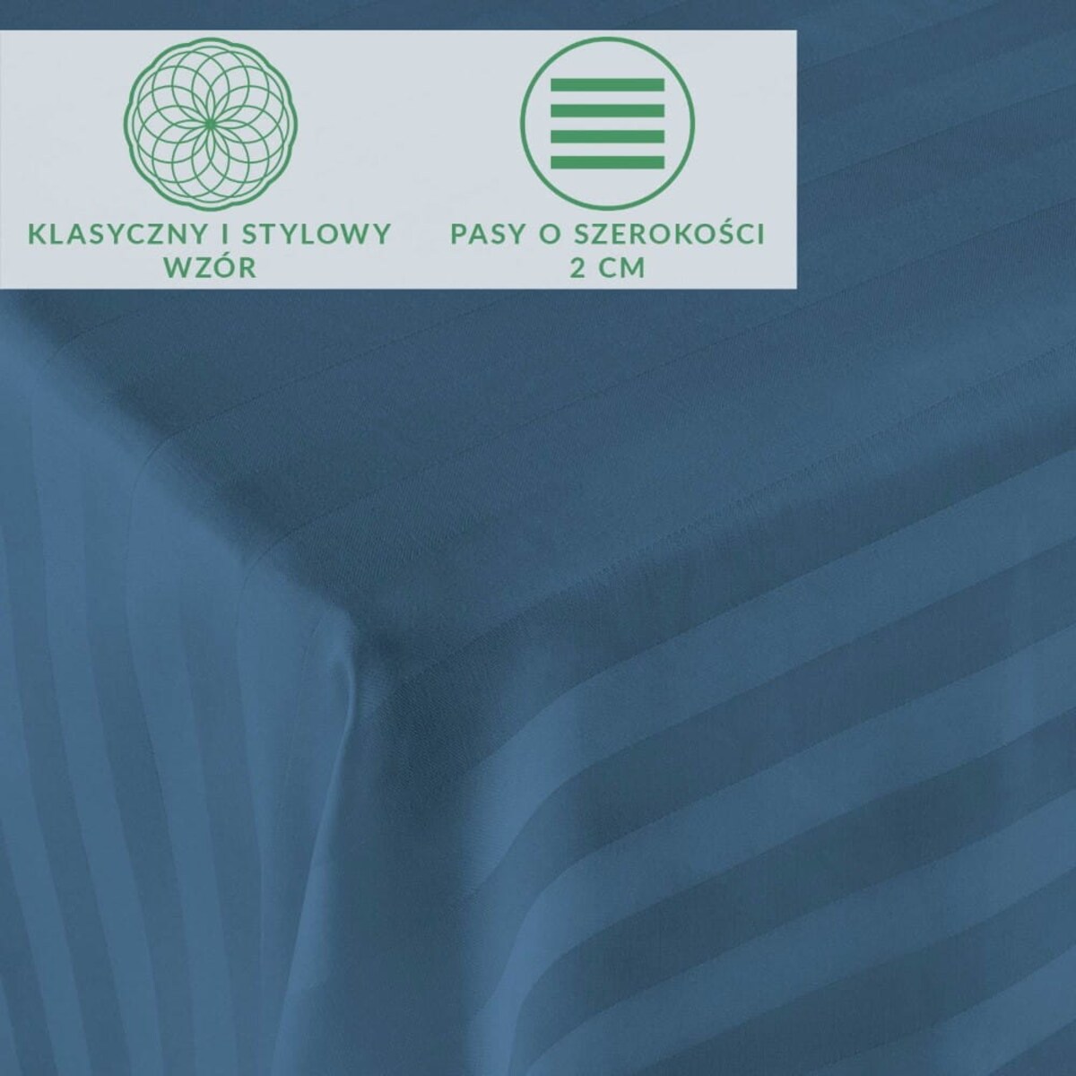 Prześcieradło bambusowe satyna bawełniana 160x240 Bamboo paski, chabrowe