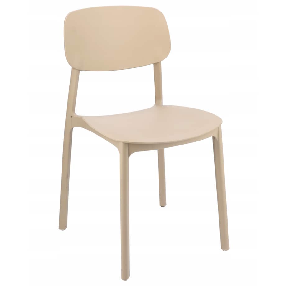 Krzesło ogrodowe plastikowe LARA beżowe