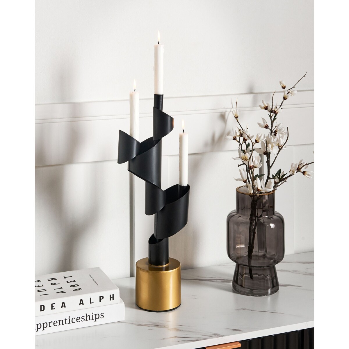 Świecznik AMILLY Metal 51 cm Czarny