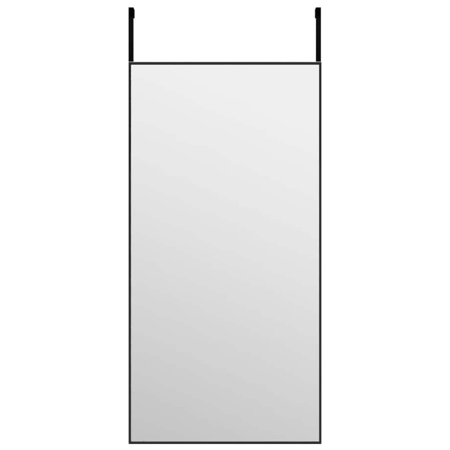 vidaXL Lustro na drzwi, czarne, 40x80 cm, szkło i aluminium