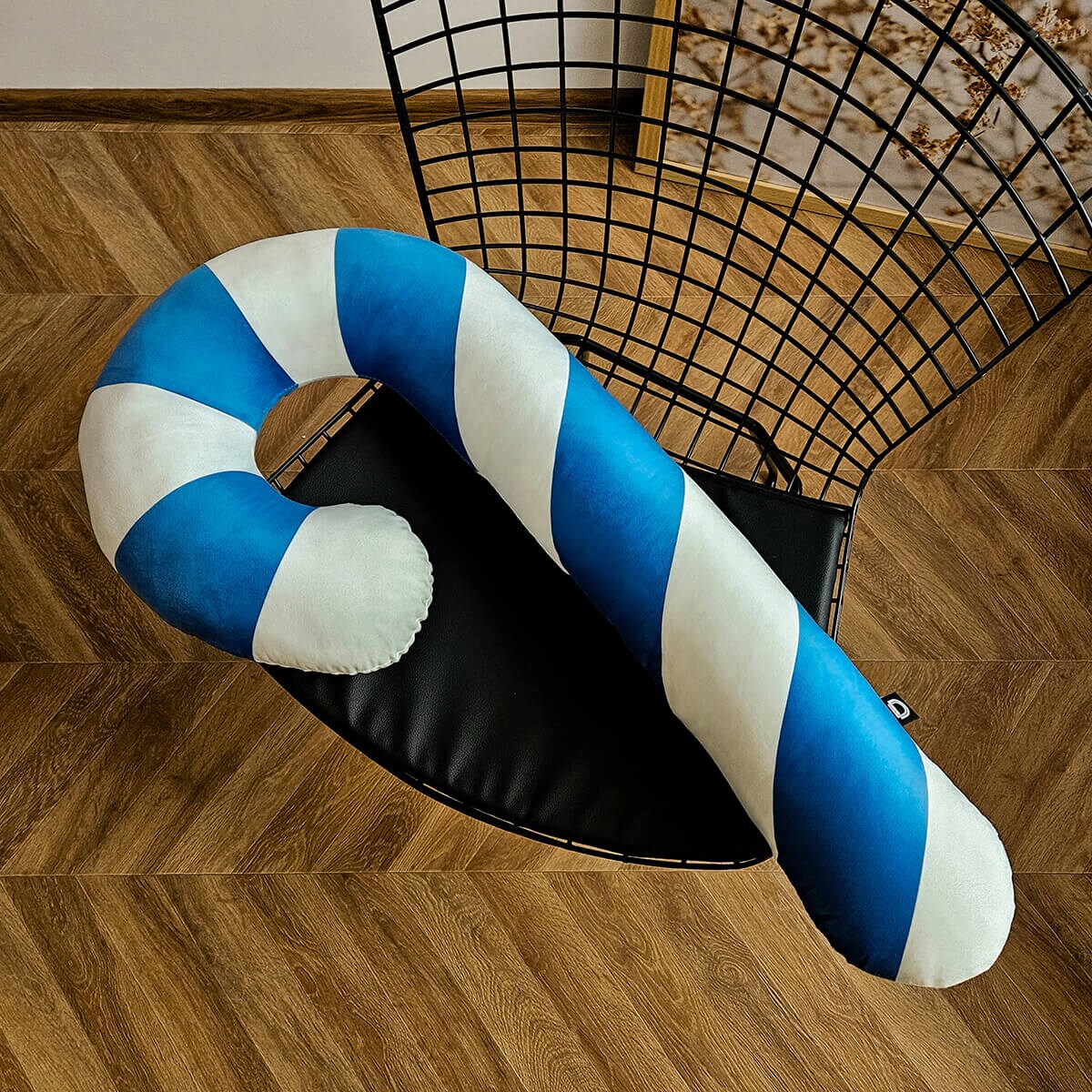 Poduszka XMAS wzór XM20 | Niebieska laska cukrowa XXL