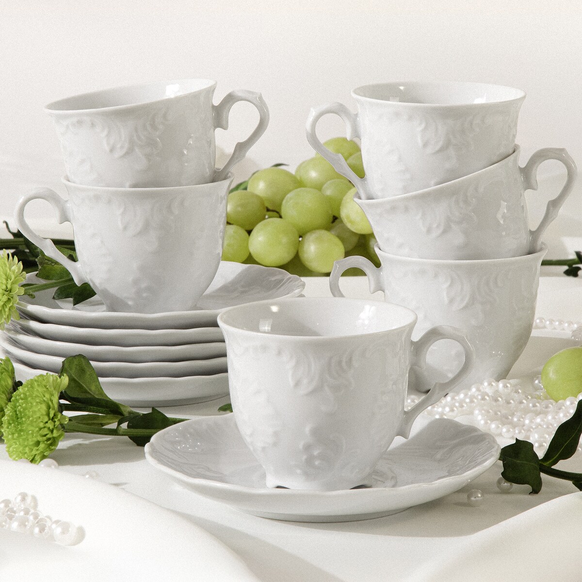 Konsimo ROCOCO MARIA Filiżanka do kawy ze spodkiem 6 szt.