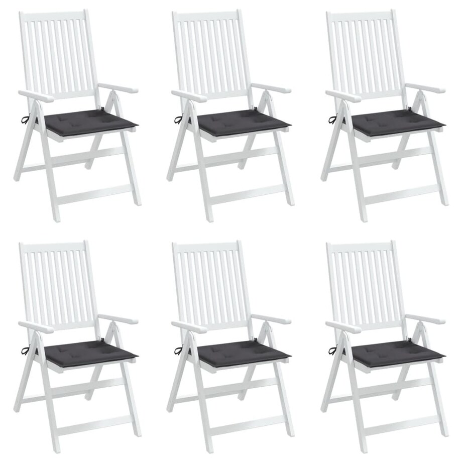 vidaXL Poduszki na krzesła ogrodowe, 6 szt., antracytowe, 40x40x3 cm