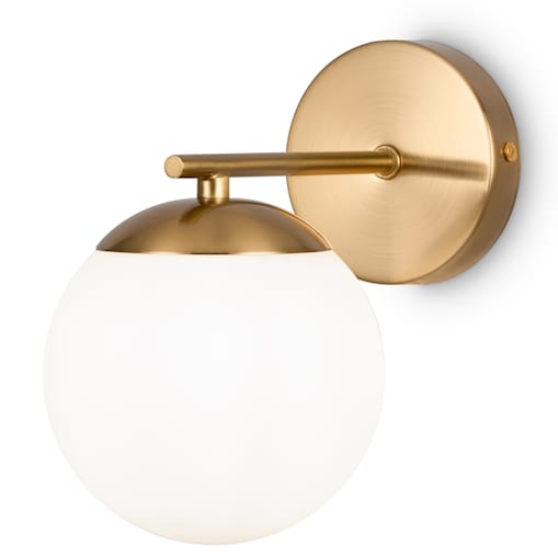 Lampa ścienna modernistyczna MOD187WL-01BS kula ball mosiądz