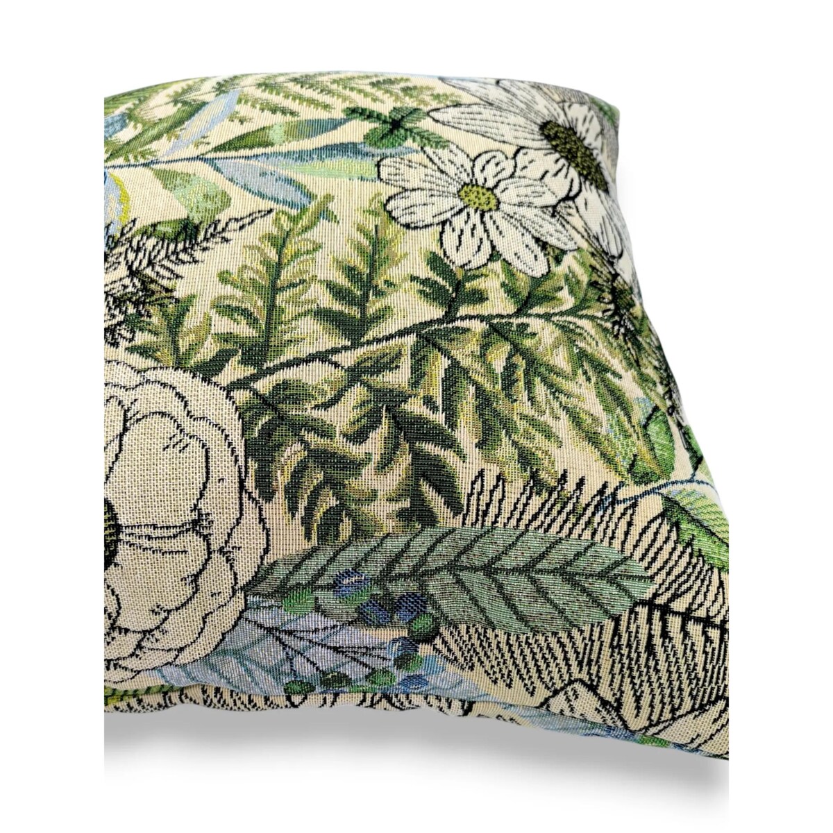 Żakardowa poduszka dekoracyjna Paprocie i Kwiaty 45x45 cm