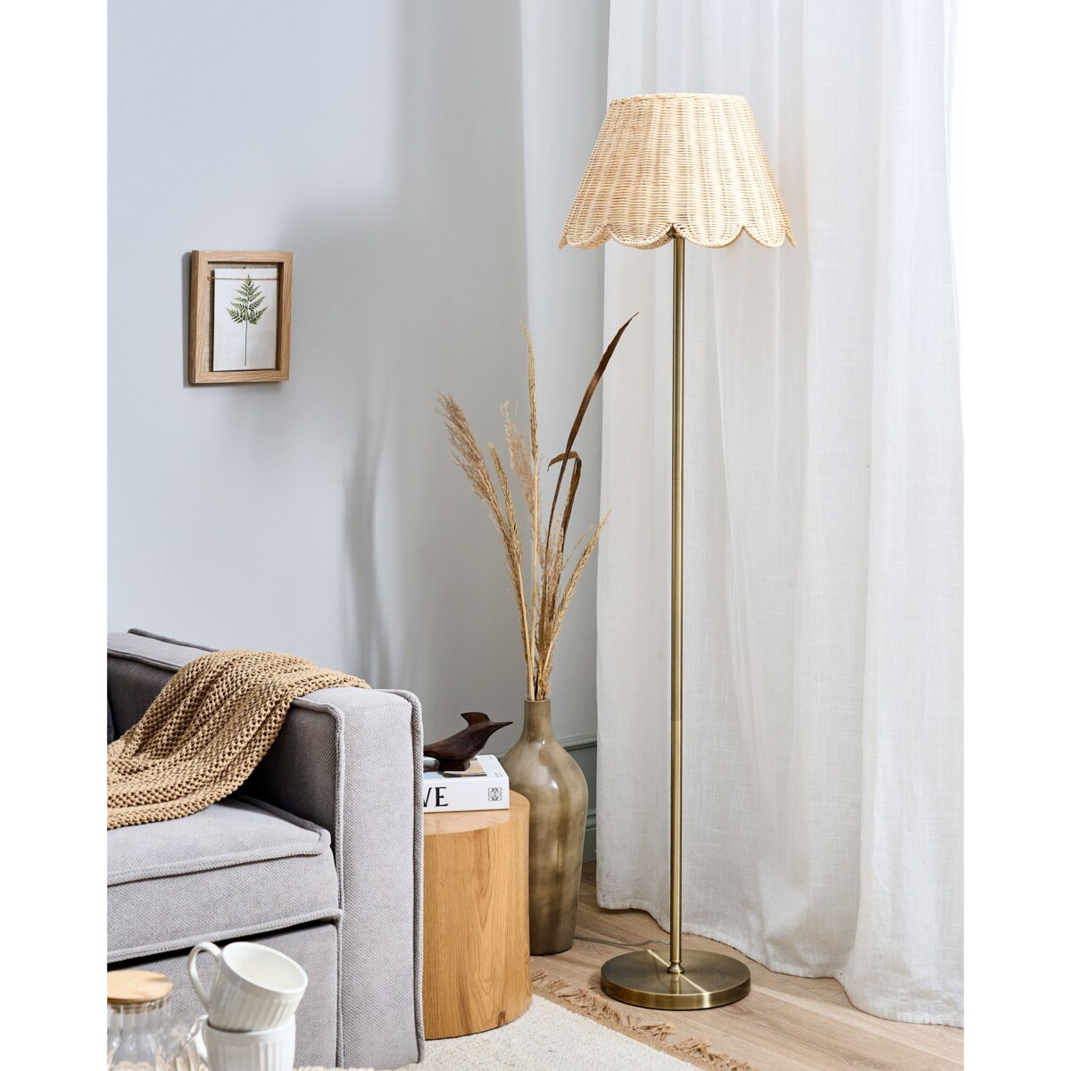 Lampa podłogowa SALM Rattan Naturalny