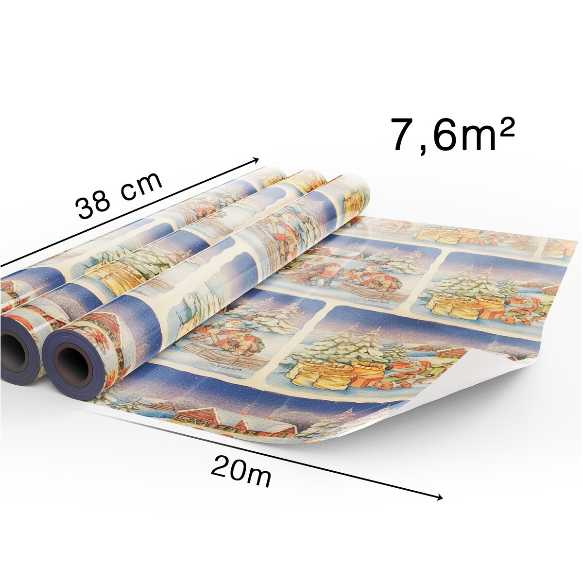 Papier Prezentowy Do Pakowania Prezentów 20 m MEGAROLKA Świąteczny Do Paczek Boże Narodzenie Ozdobny