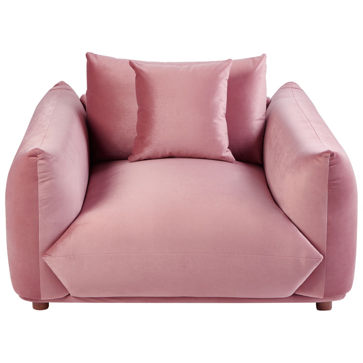 Zestaw wypoczynkowy 5-osobowy welurowy różowy LUVOS