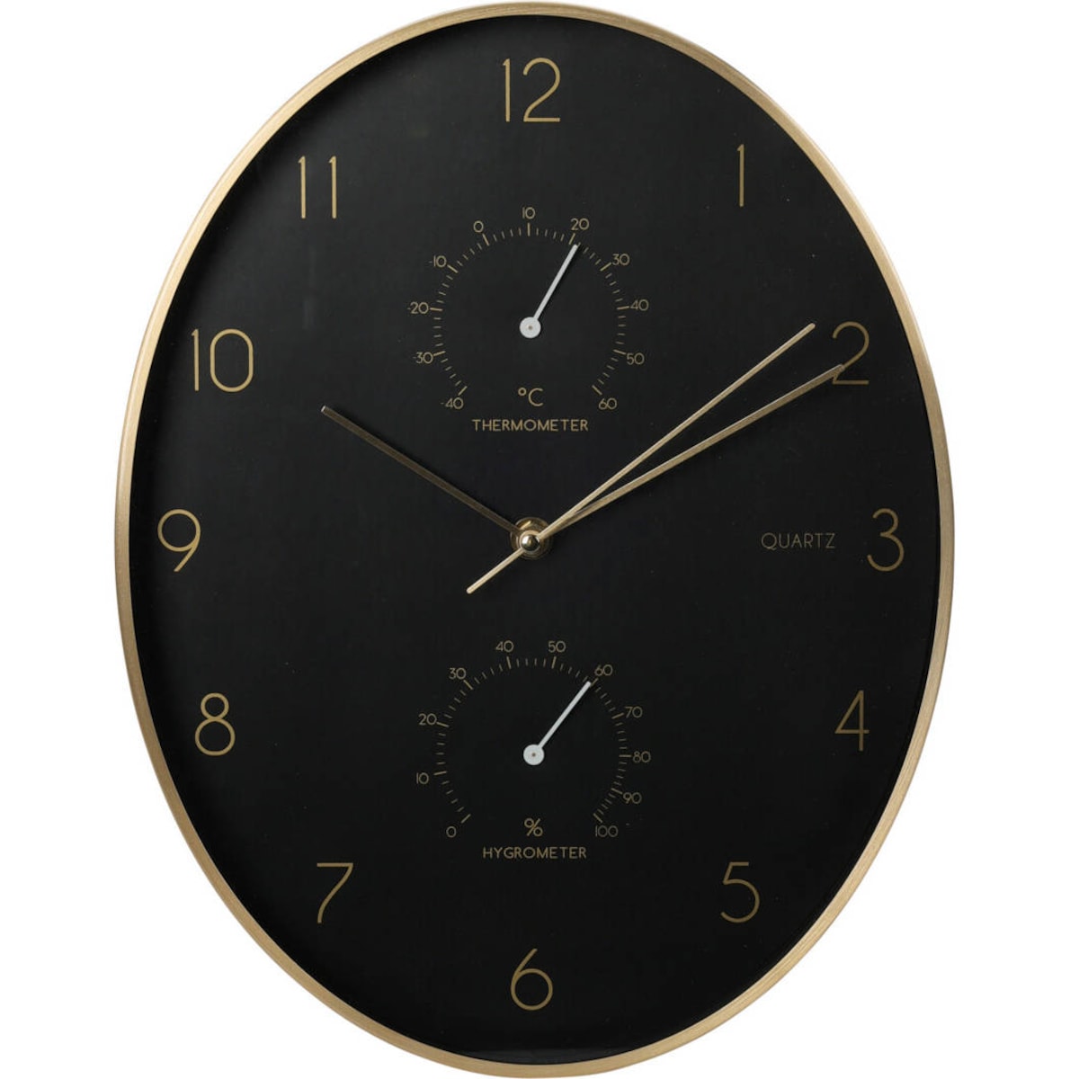 Zegar ścienny Alu z termometrem i higrometrem