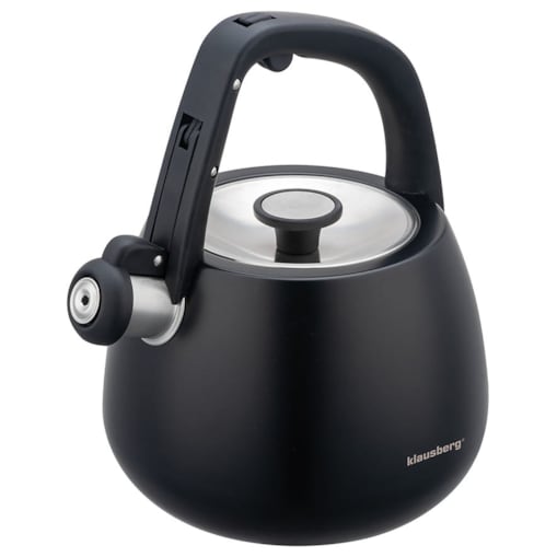 Czajnik stalowy na gaz 2.5L indukcja czarny matowy KLAUSBERG