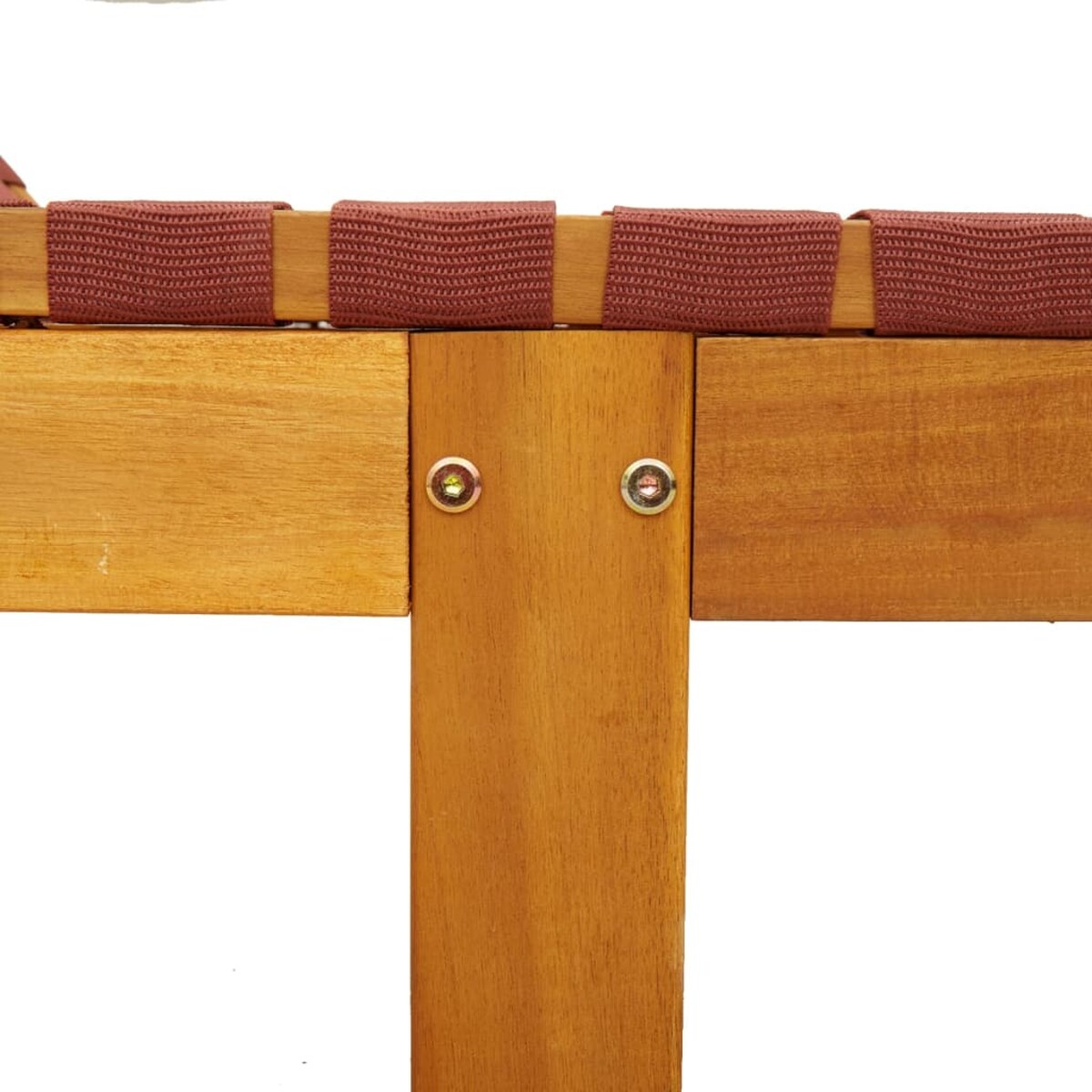 vidaXL Leżaki, 2 szt., ze stolikiem, czerwone, akacja