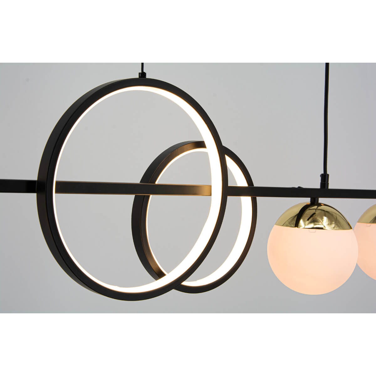 Molekułowa lampa wisząca Malmo DRS3625/4 BL TR LED czarna złota