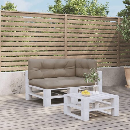 vidaXL Poduszki na palety, 3 szt., kolor taupe, tkanina