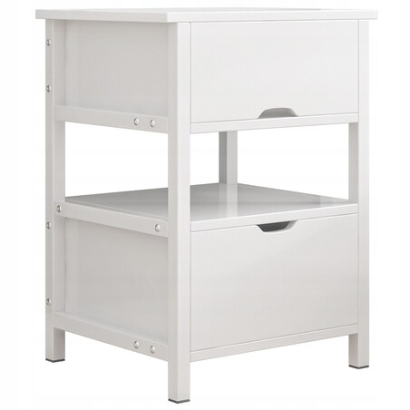 Szafka nocna biała z 2 szufladami nowoczesna loft stolik do sypialni 45 cm