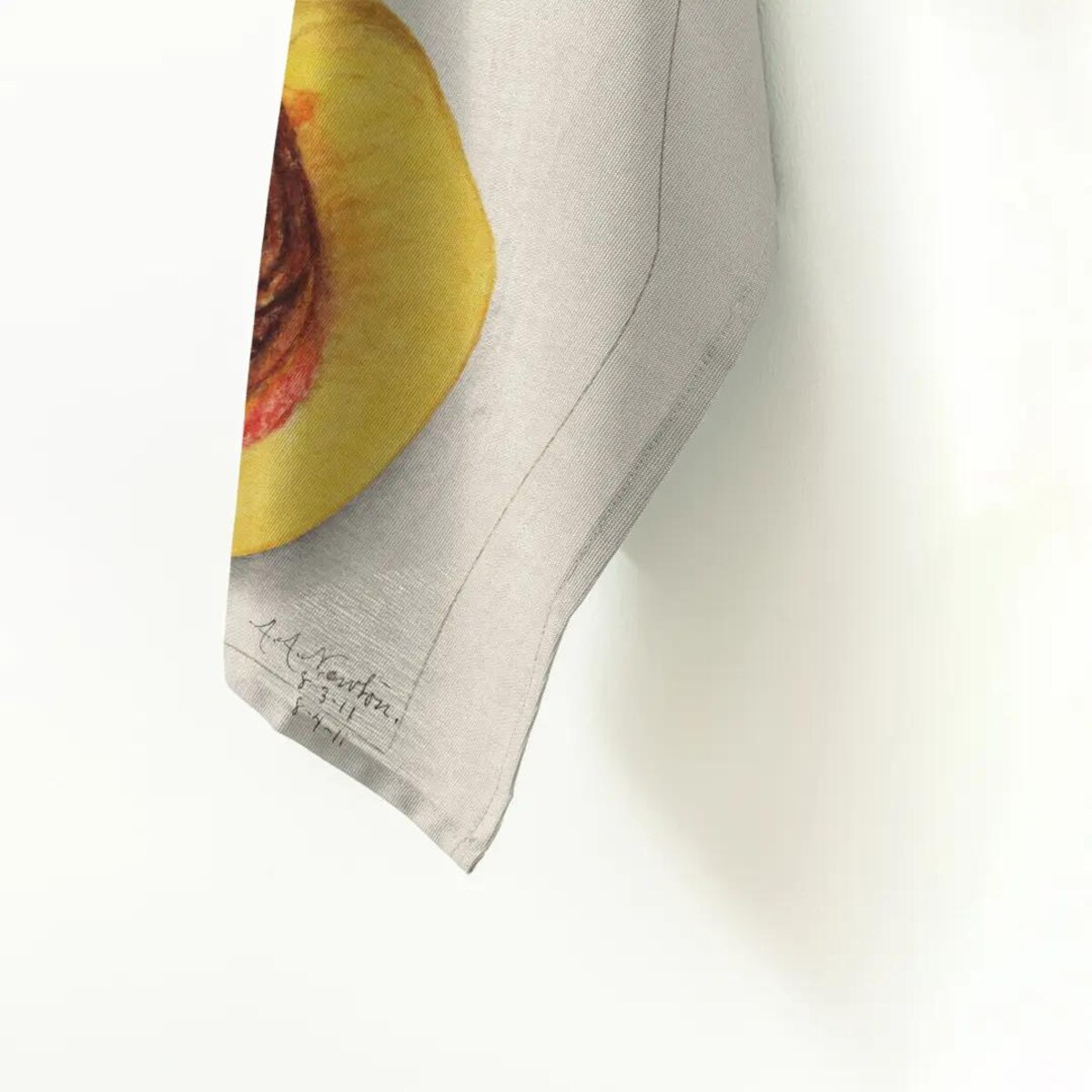 Lniany ręcznik kuchenny - żółta nektarynka