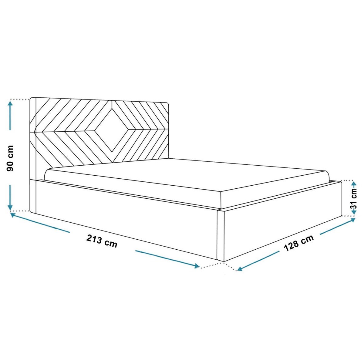 Łóżko jednoosobowe 120x200 OLDO 2 tapicerowane, z pojemnikiem- szare