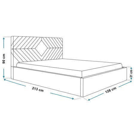 Łóżko jednoosobowe 120x200 OLDO 2 tapicerowane, z pojemnikiem- szare