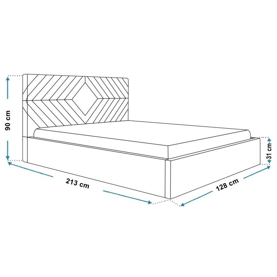 Łóżko jednoosobowe 120x200 OLDO 2 tapicerowane, z pojemnikiem- szare