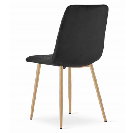 Krzesło Do Jadalni Kuchni Salonu Lava - Czarny Aksamit / Nogi Kolor Drewna X 3