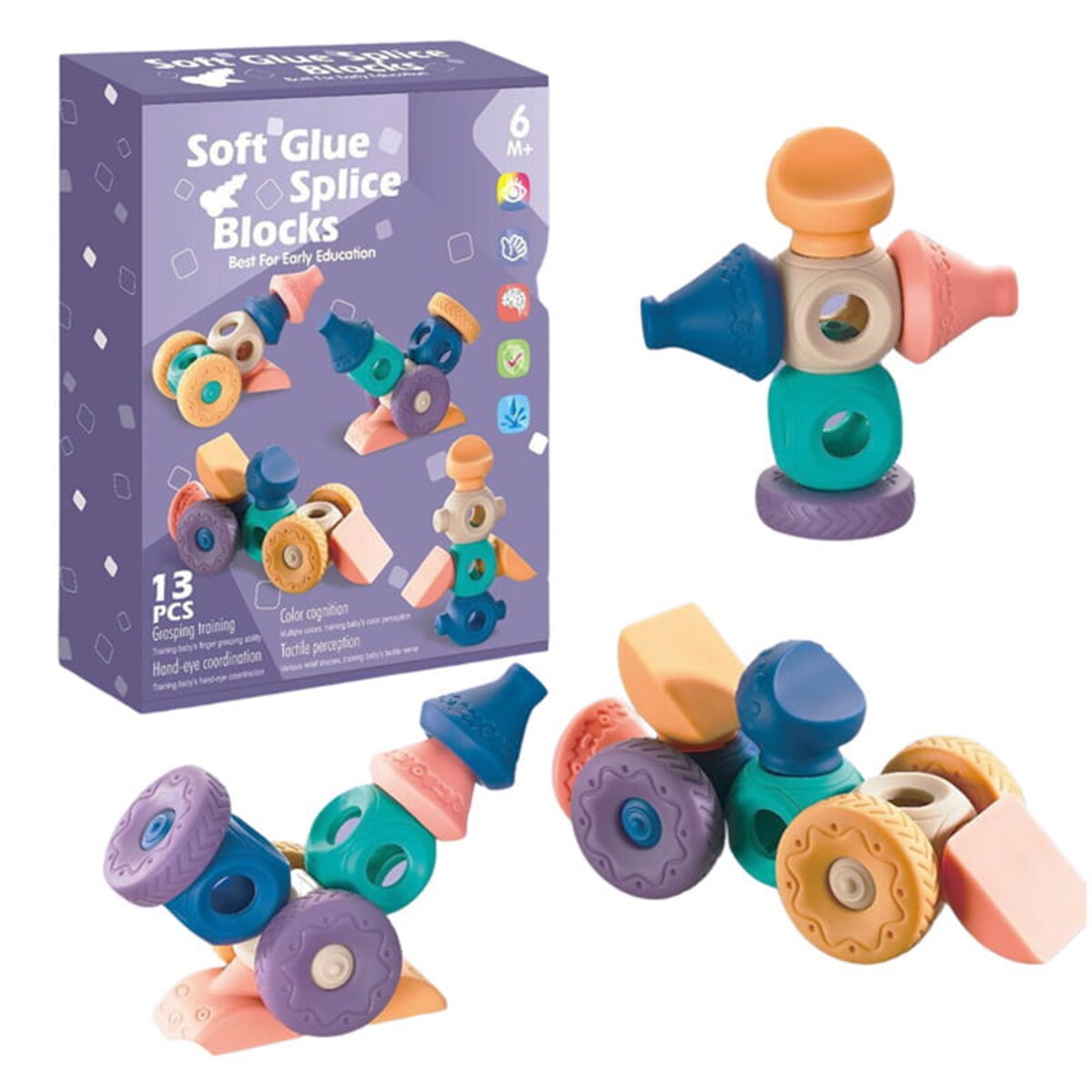 Kosmiczne sondy - klocki sensoryczne 13 elementów