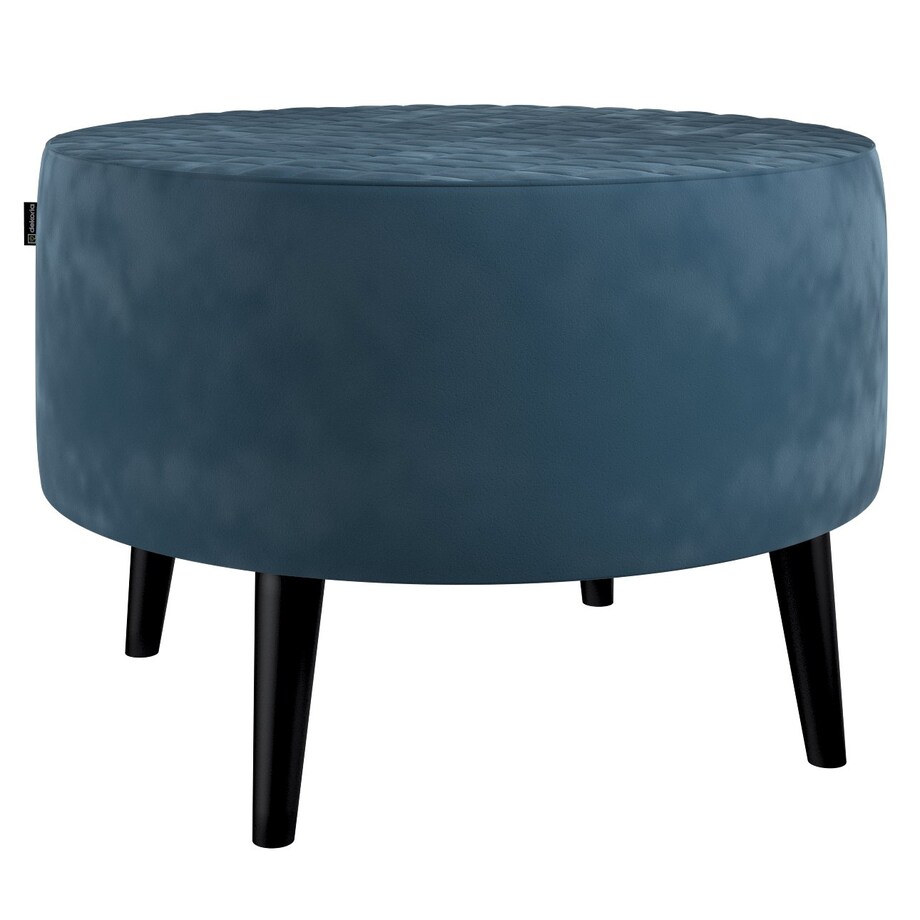 Podnóżek okrągły pikowany, pruski błękit, Ø60 x 40 cm, Velvet