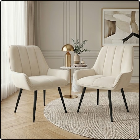 Fotel uszak tapicerowany welurowy wygodny z czarnymi nogami do salonu beżowy