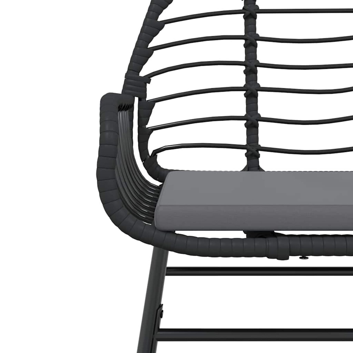 vidaXL 5-cz. zestaw mebli ogrodowych z poduszkami, czarny polirattan