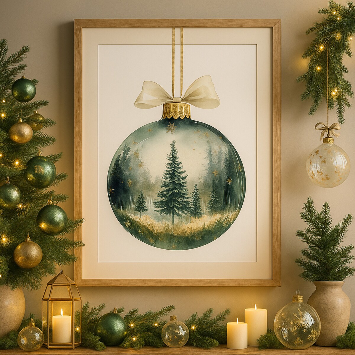 Plakat Bombka Zielona 50cm x 70cm