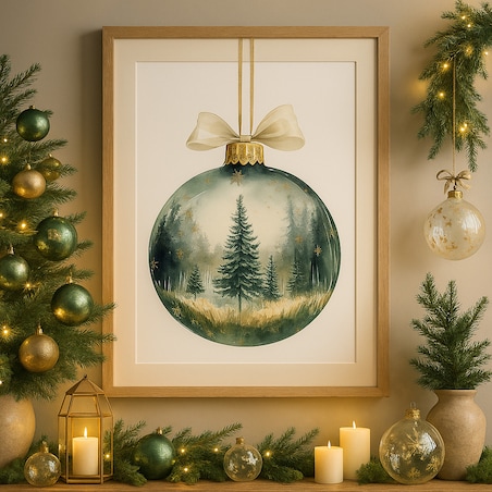 Plakat Bombka Zielona 50cm x 70cm