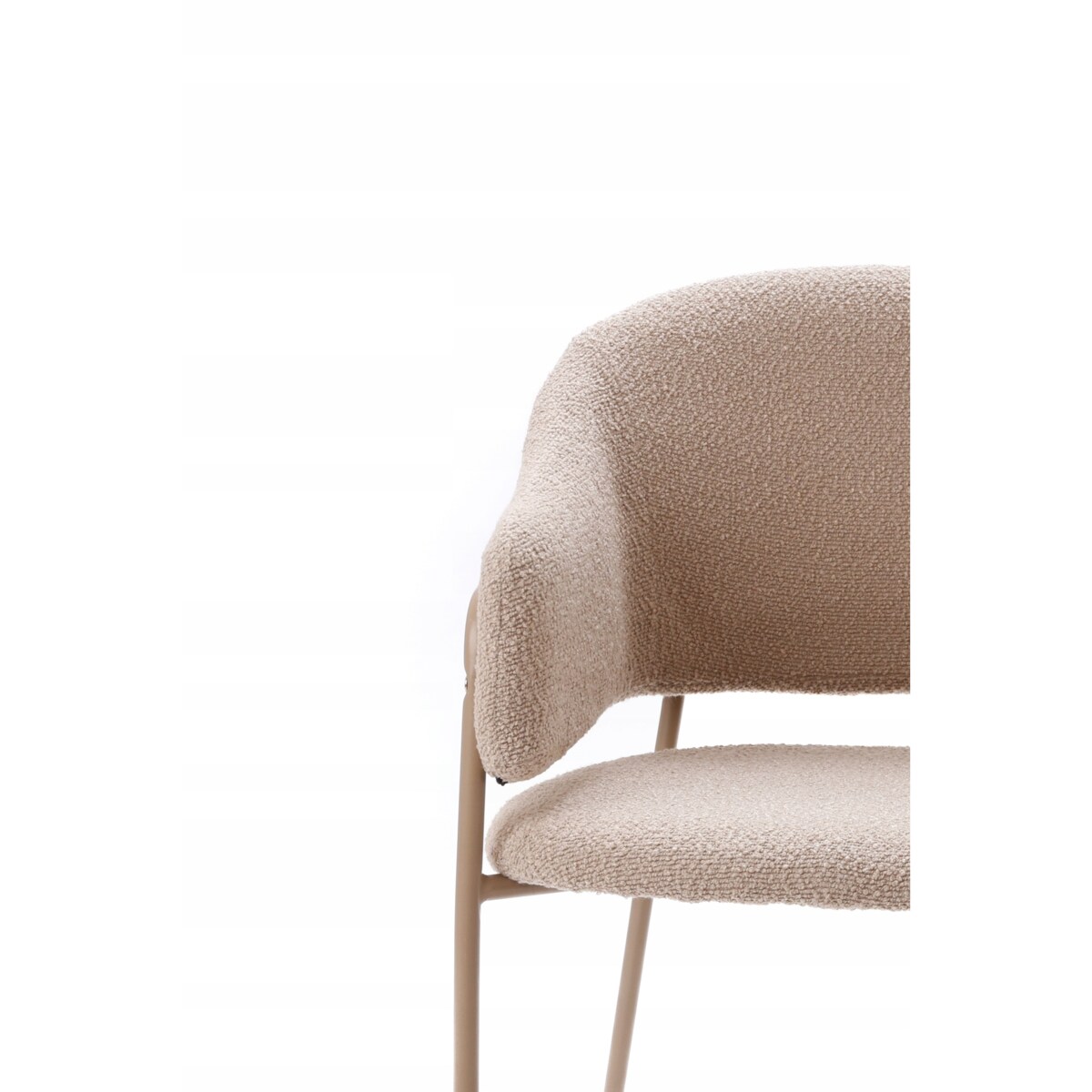 ZESTAW 2 SZTUK Krzesła ORANO Boucle Beżowe Metalowa Rama JAPANDI Jadalnia