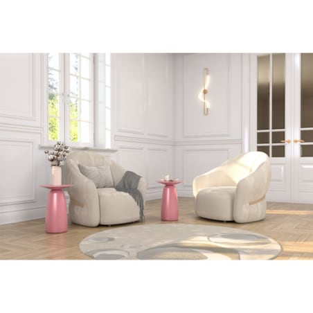 Stolik drewniany różne kolory Baobab 44, kolor pudrowy róż