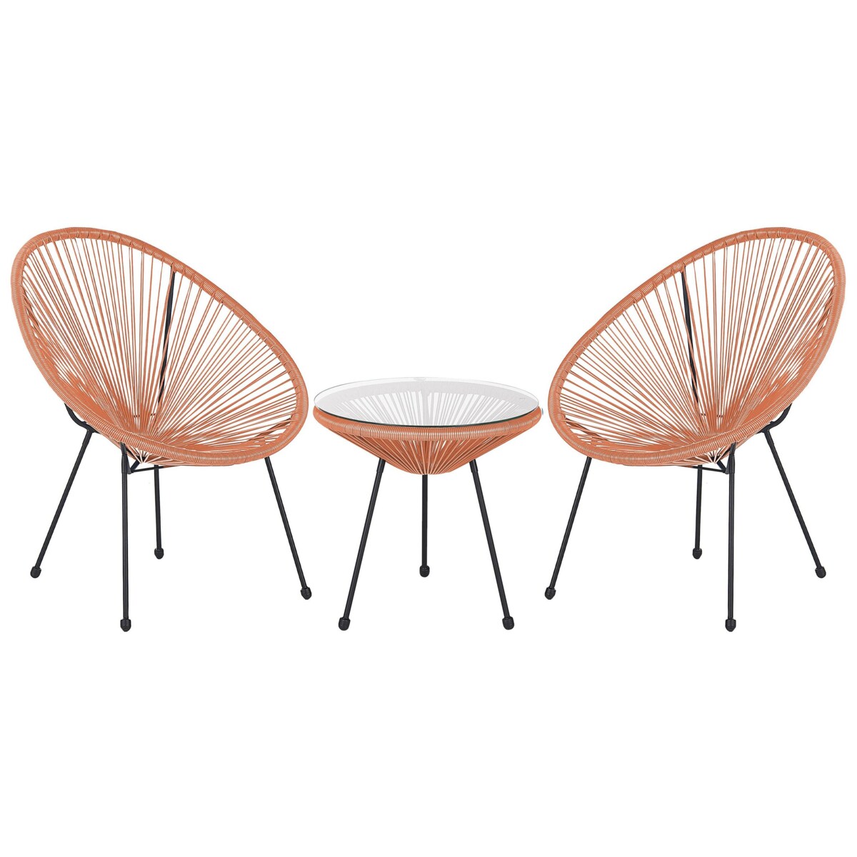 Zestaw mebli balkonowych ACAPULCO II Technorattan Pomarańczowy