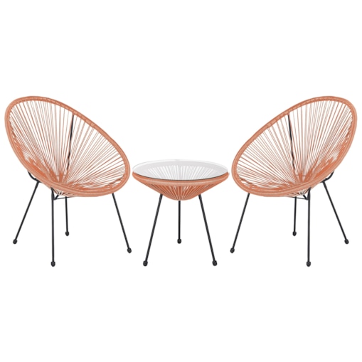 Zestaw mebli balkonowych ACAPULCO II Technorattan Pomarańczowy