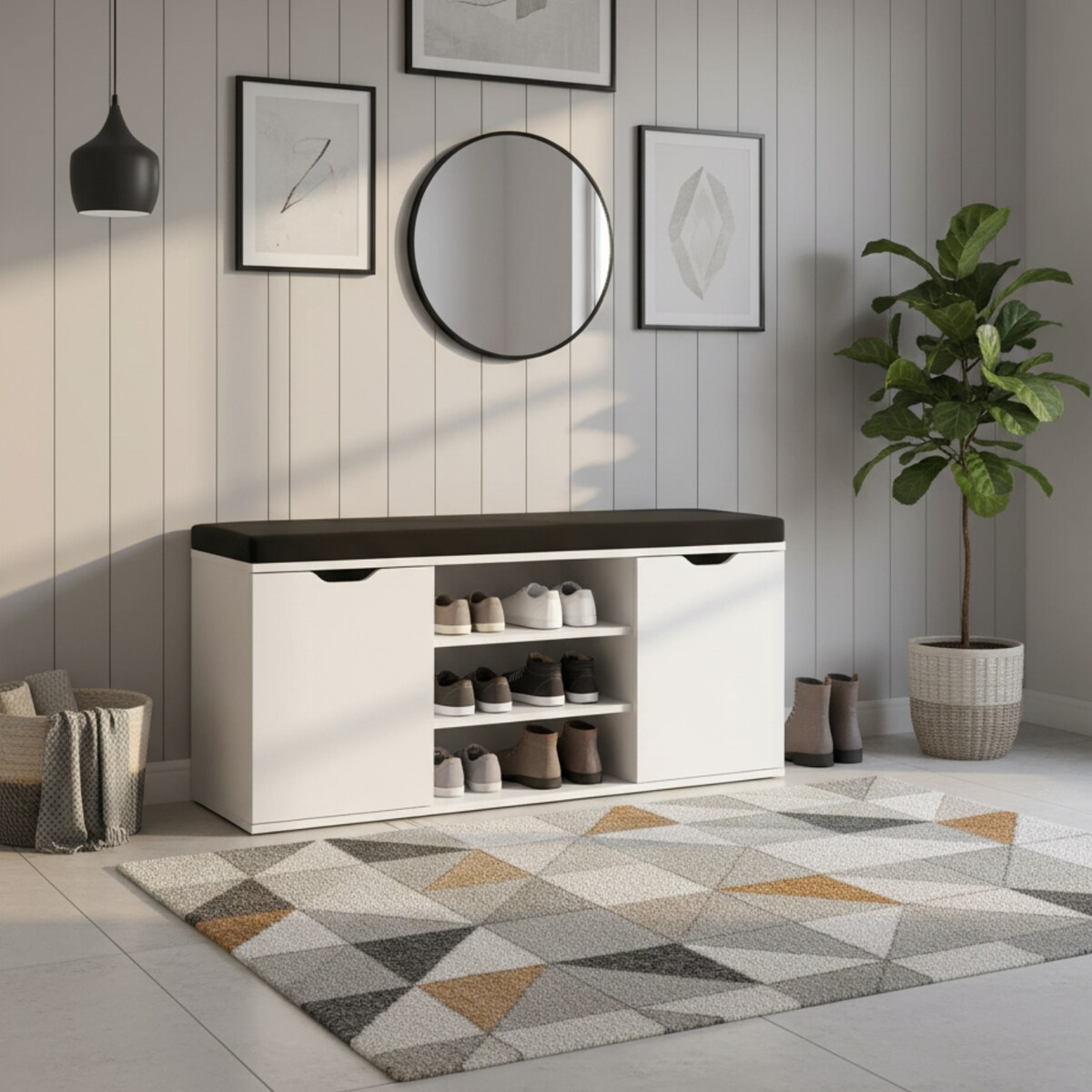 Szafka na buty z siedziskiem PORTA, 103 x 30 x 46 cm