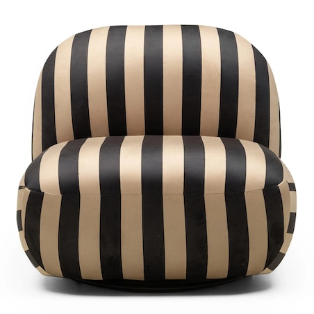 Fotel obrotowy 73x85x85 cm TENNO brązowo-czarne pasy