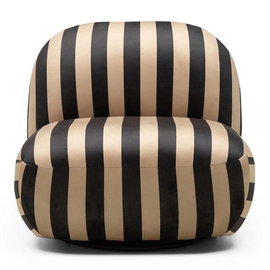 Fotel obrotowy 73x85x85 cm TENNO brązowo-czarne pasy