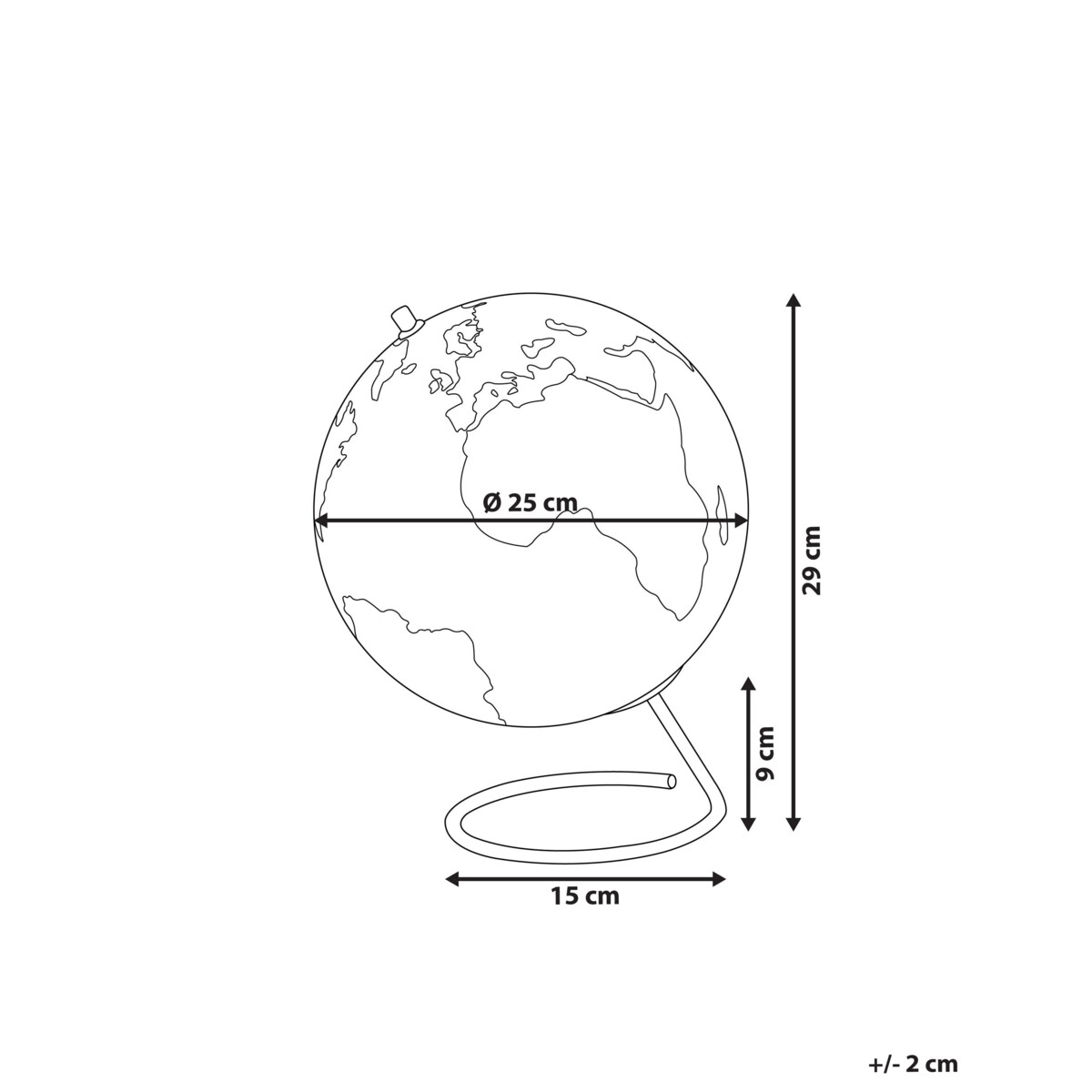 Globus z magnesami 29 cm czarny miedziany CARTIER