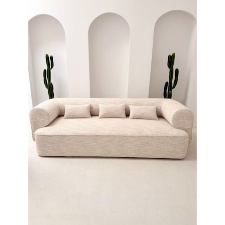 SOFA TRZYOSOBOWA BELAGIO – KREMOWY MELANŻ Z BORDEM