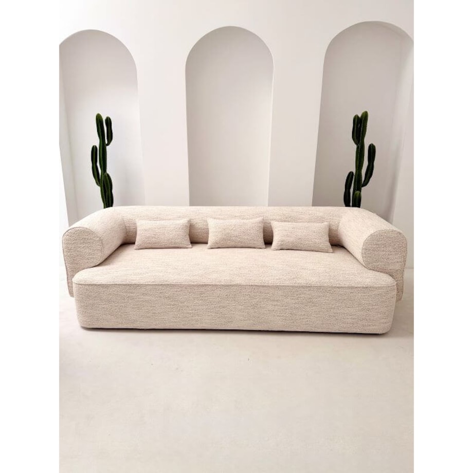 SOFA TRZYOSOBOWA BELAGIO – KREMOWY MELANŻ Z BORDEM