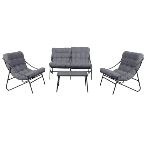 Zestaw Mebli Ogrodowych VIBE 4 Częściowy Fotele Sofa Stolik SZARY