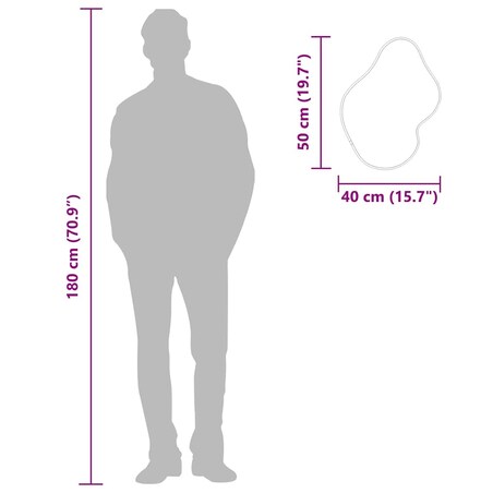 vidaXL Lustro ścienne, czarne, 50x40 cm