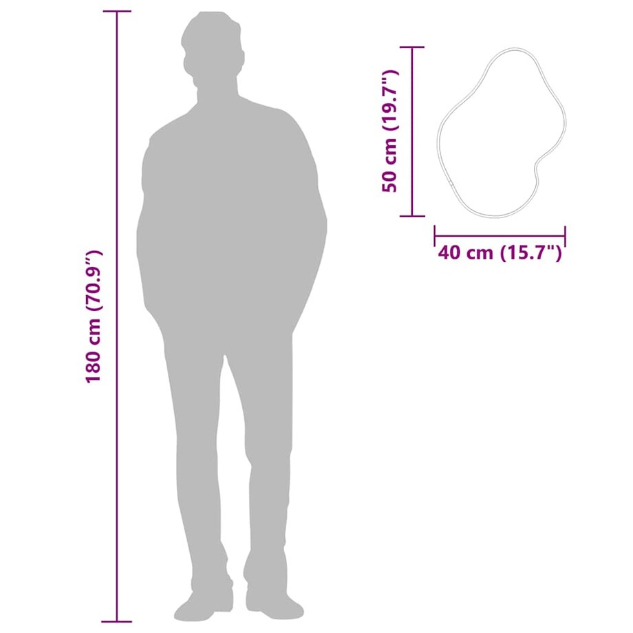 vidaXL Lustro ścienne, czarne, 50x40 cm