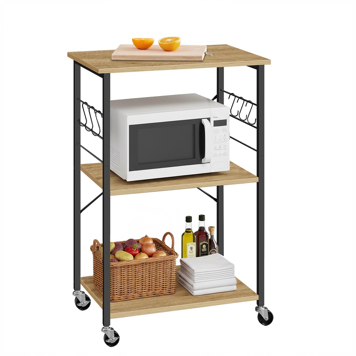 Szafka Na Kółach nowoczesny styl, dąb artisan, czarny