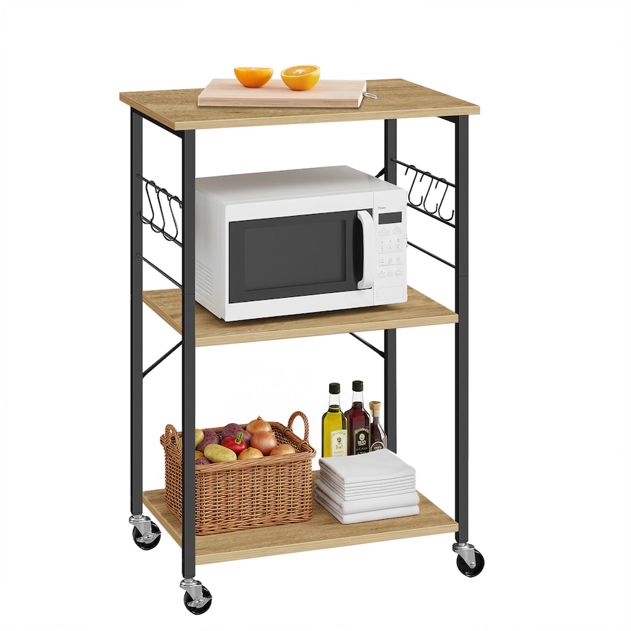 Szafka Na Kółach nowoczesny styl, dąb artisan, czarny